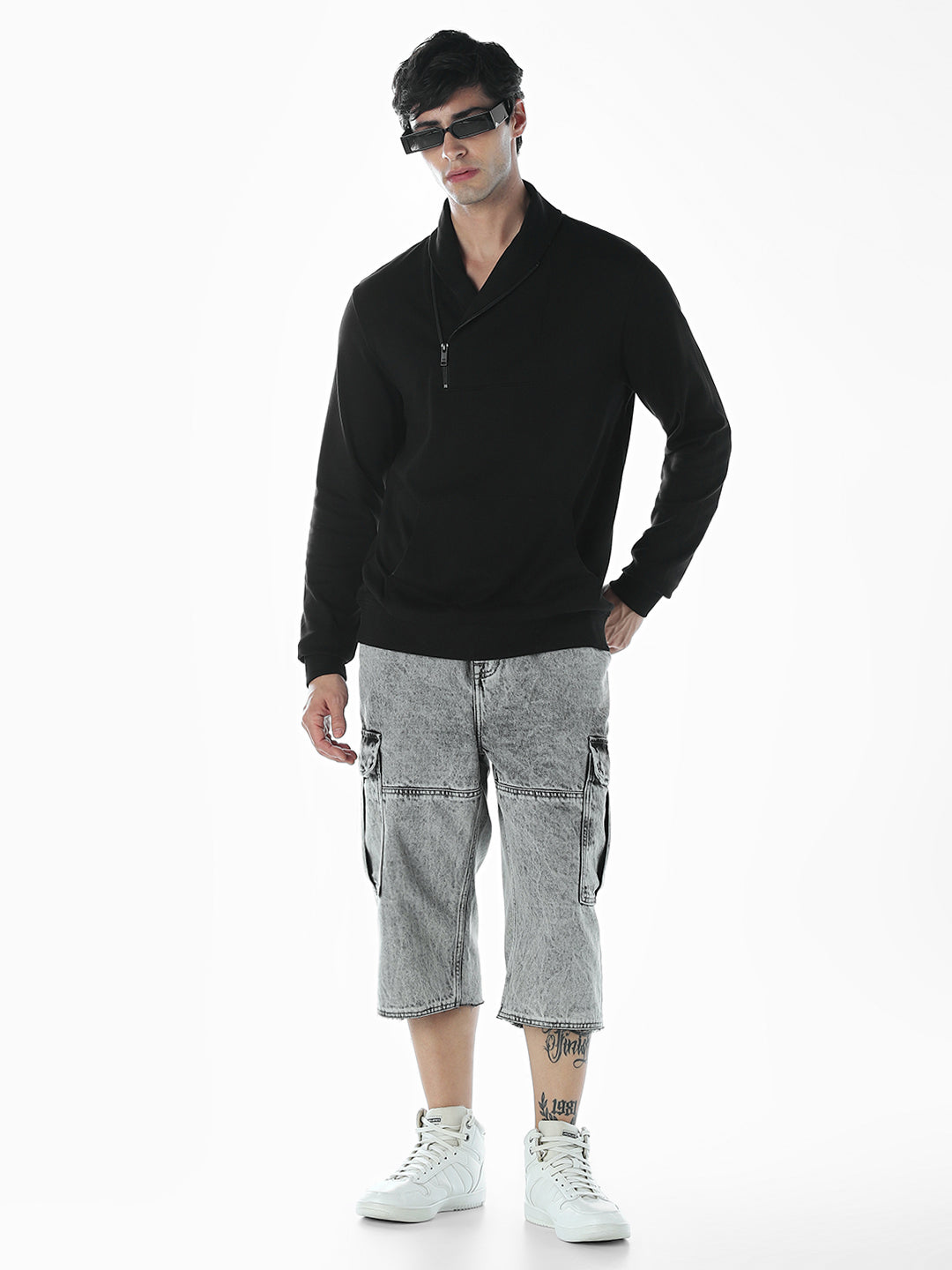 Quarter-Zip Oversized Sweatshirt