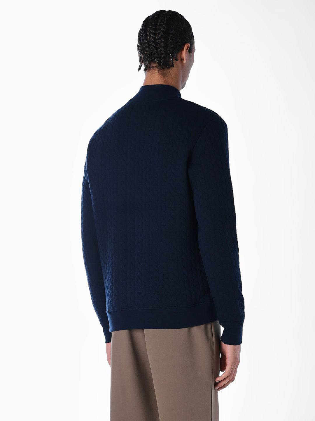 Navy Front Open Sweatshirt