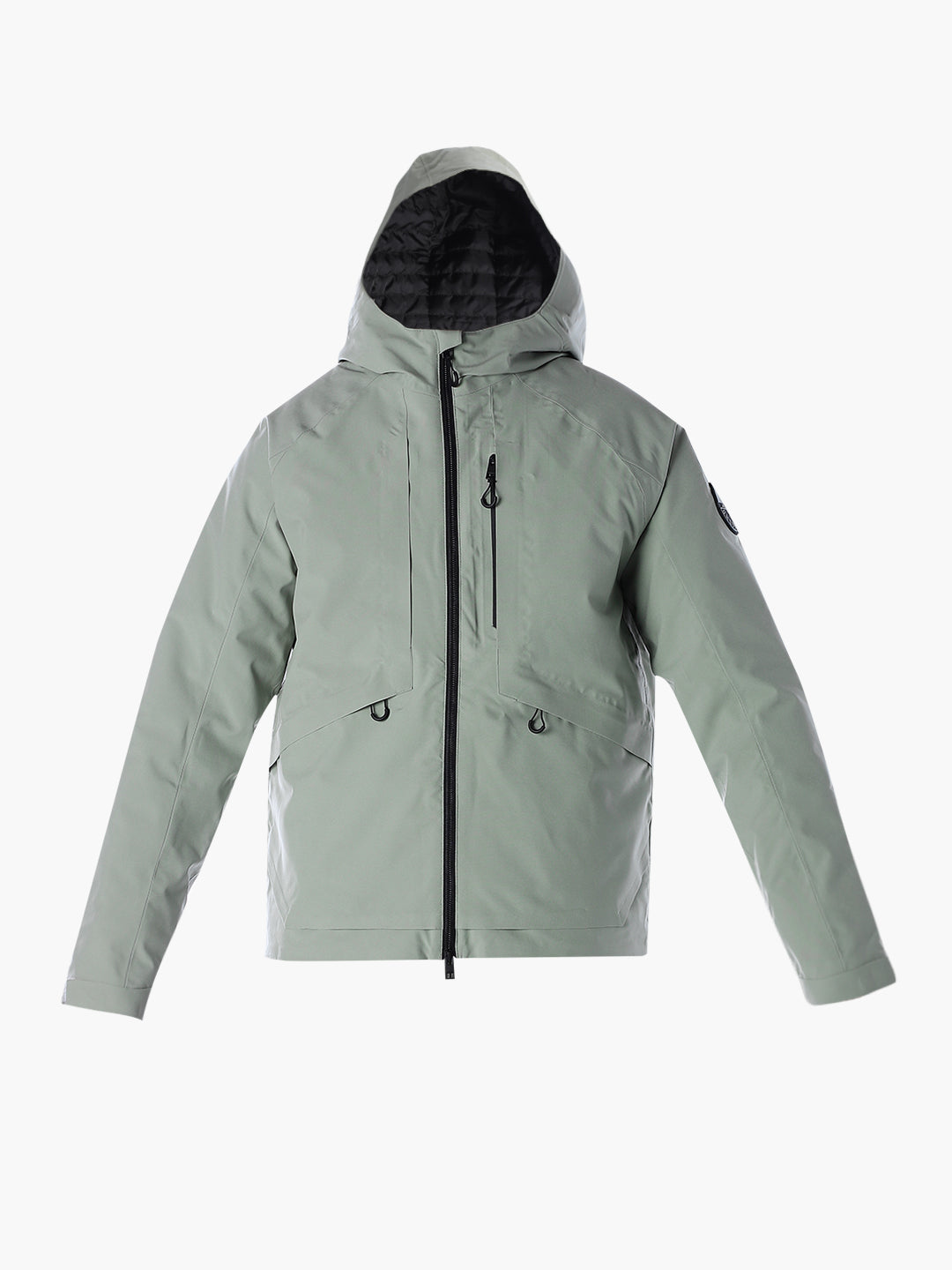 Sage Green High Neck Hooded Jacket