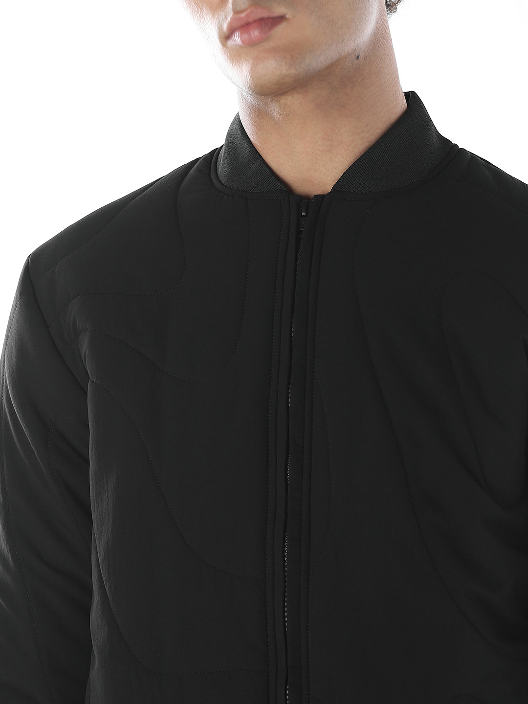 Mandarin Collar Zipped Jacket