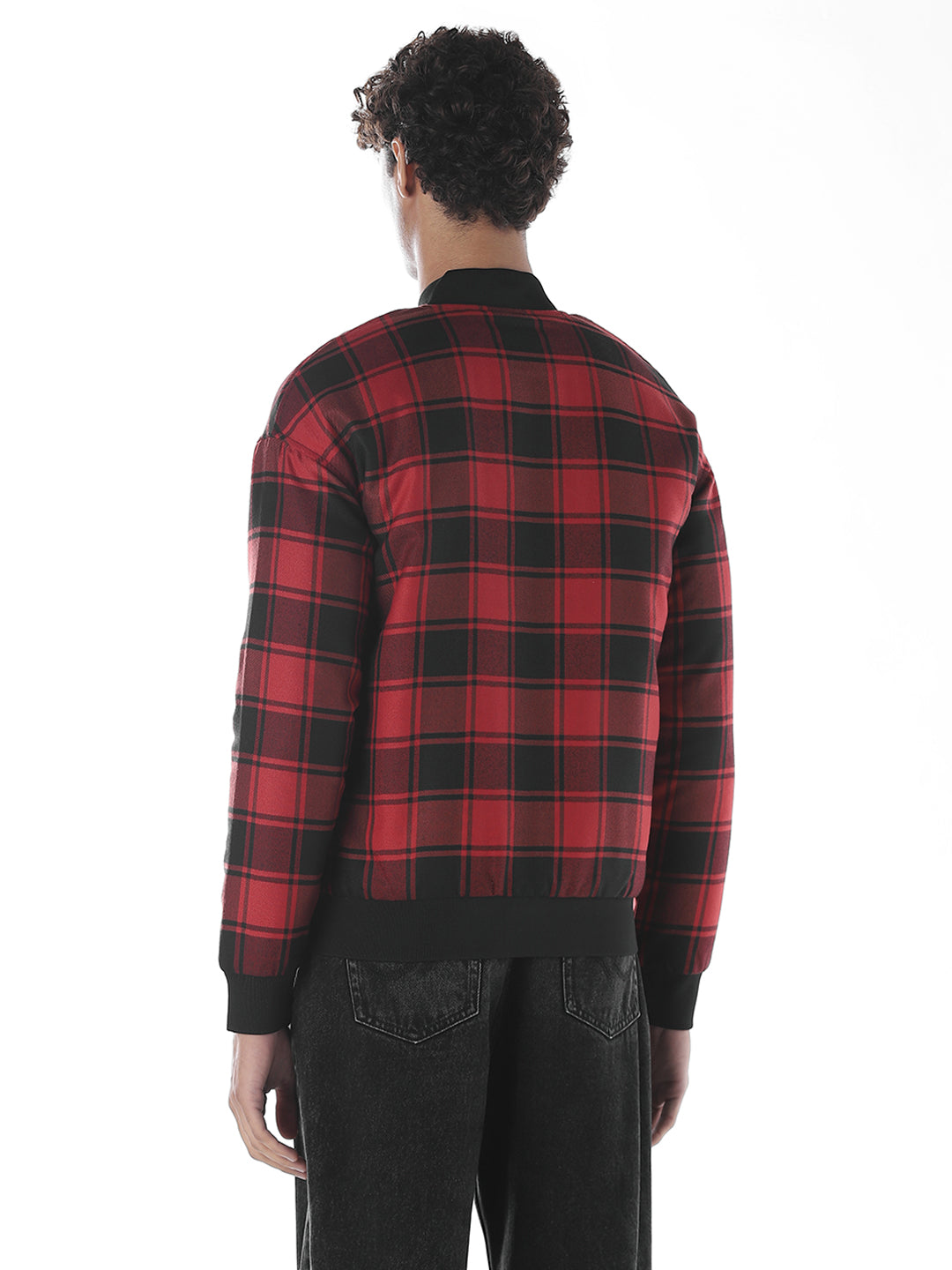 Red Check Bomber Jacket