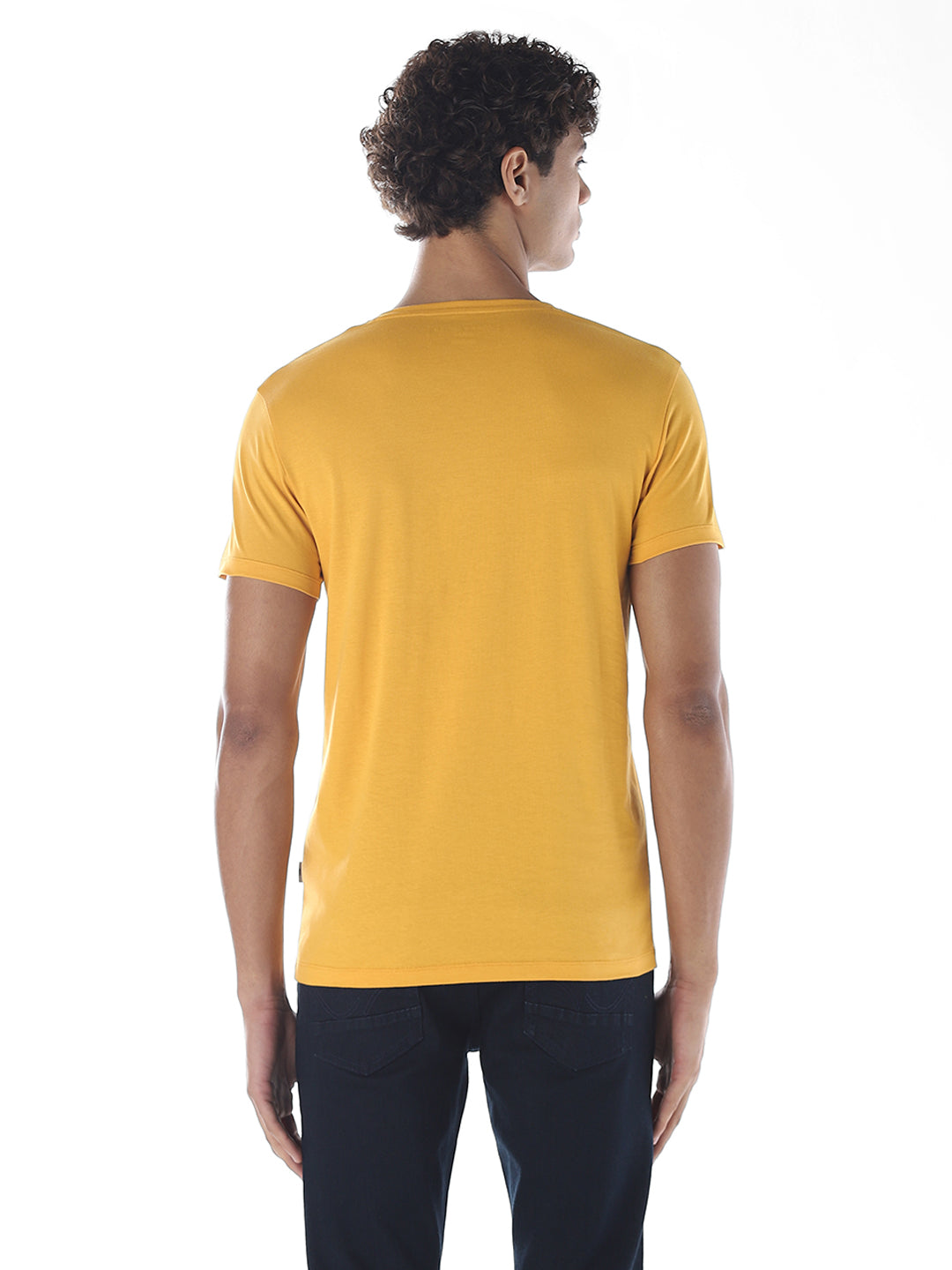 Cotton V-Neck T-shirt - Yellow