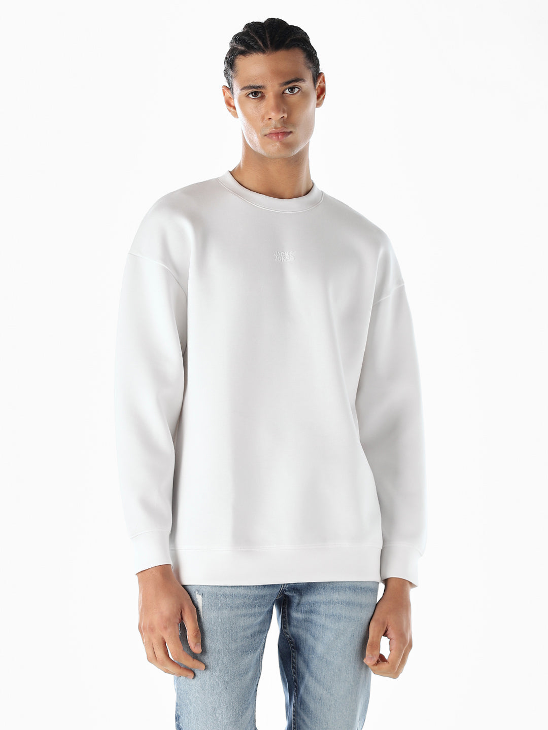 Logo Print Oversized Sweatshirt - White