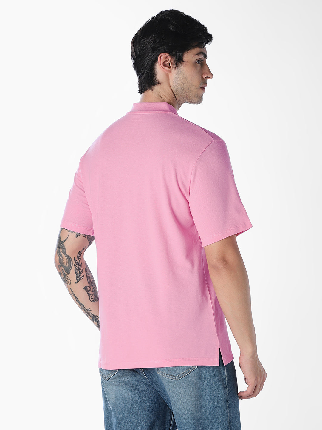 Pink Regular Fit Cotton Polo