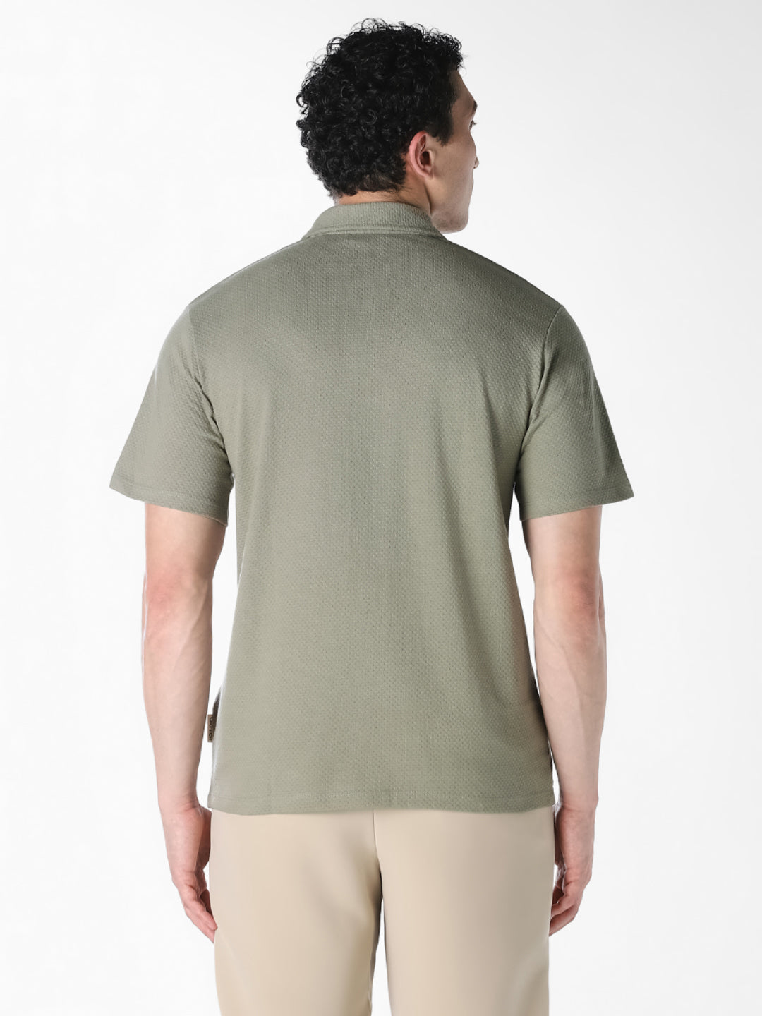 Jacquard Structured Polo - Green