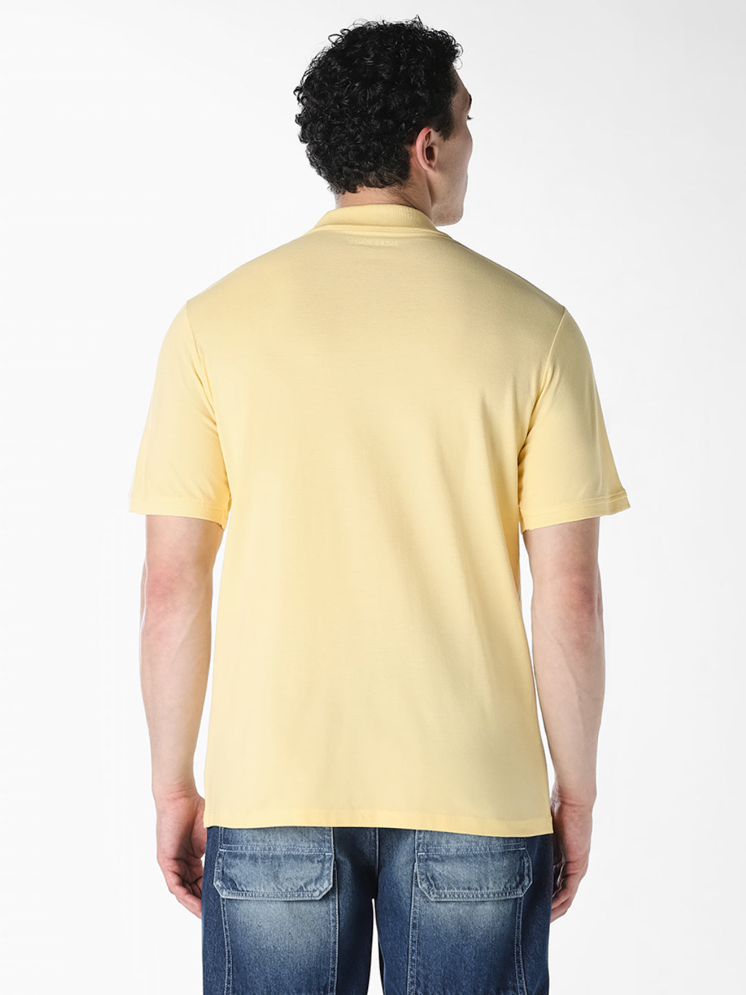Yellow Logo Print  Organic Cotton Polo
