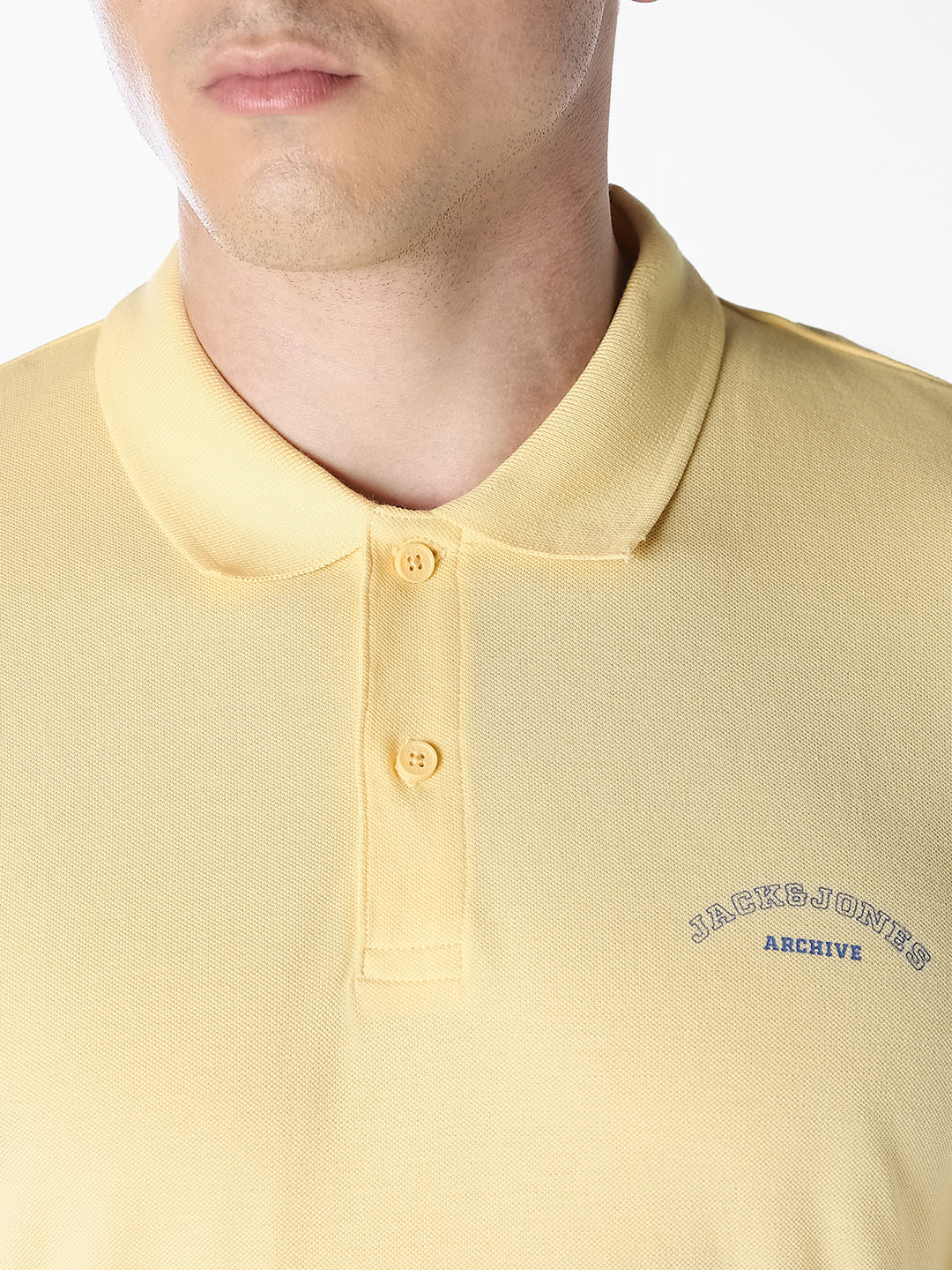 Yellow Logo Print  Organic Cotton Polo