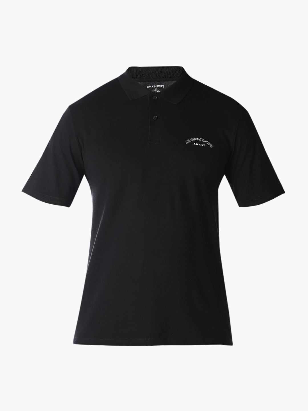 Black Logo Print Organic Cotton Polo