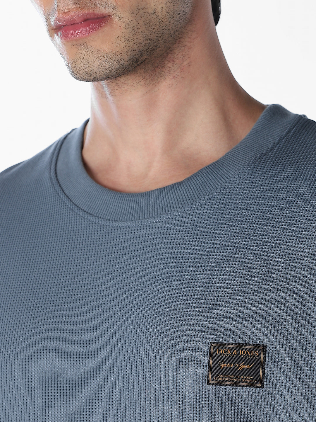 Blue Chest Patch Crew Neck T-shirt