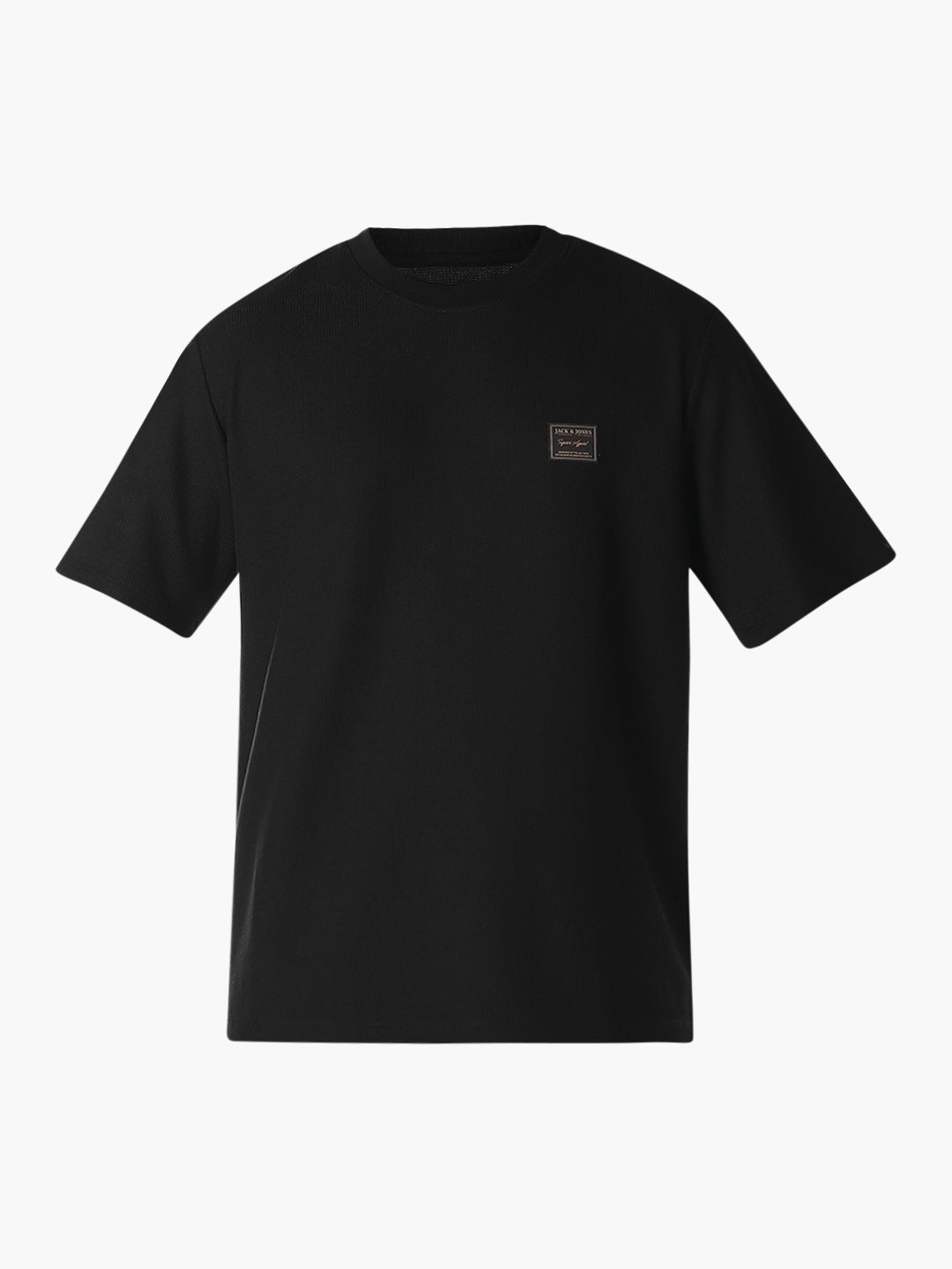 Black Chest Patch Crew Neck T-shirt