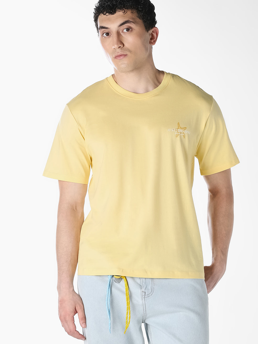 Light Yellow Crew Neck T-shirt - S