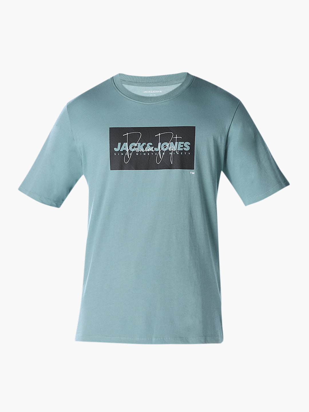 Blue Logo Print Cotton T-shirt