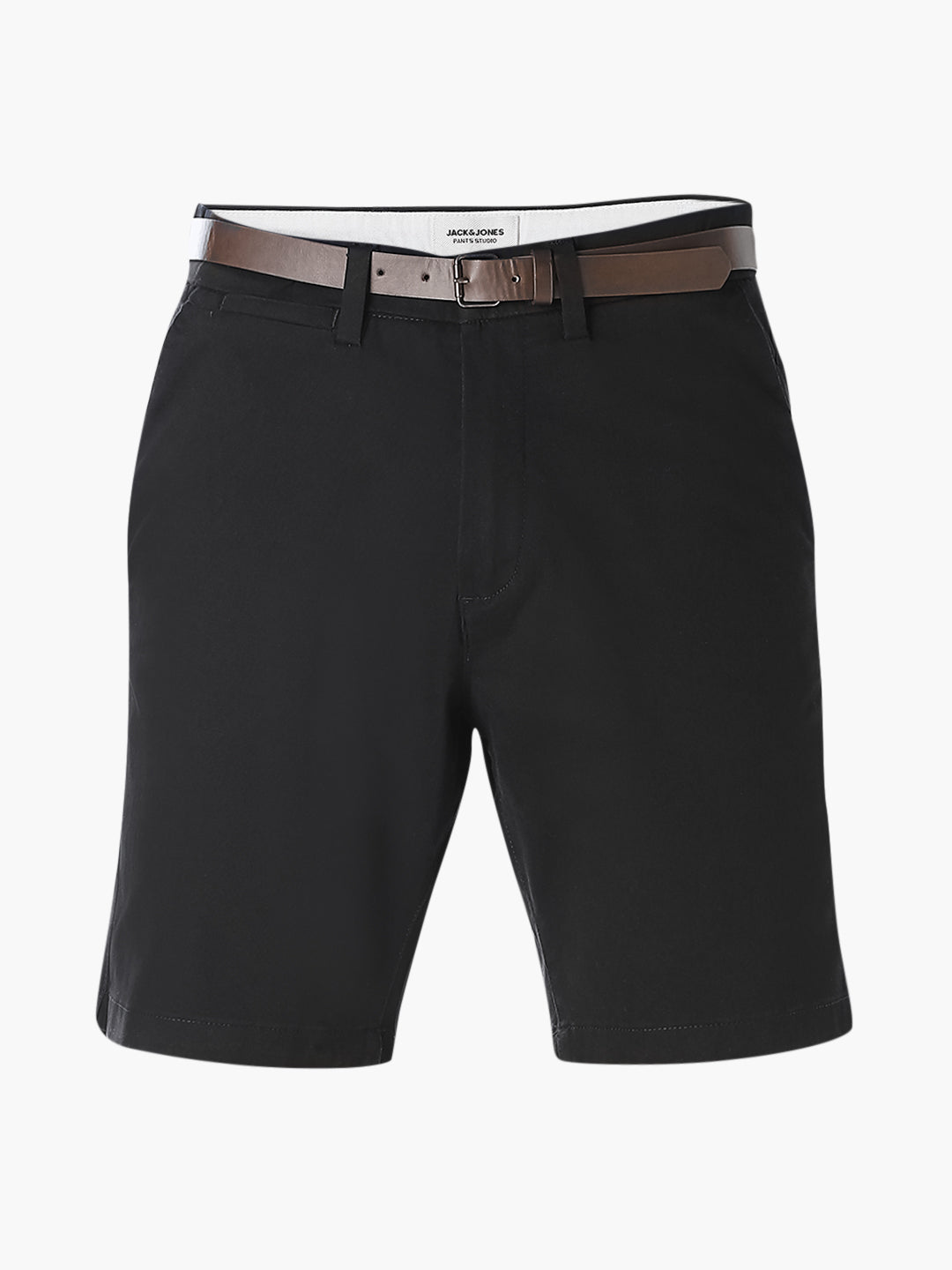 Black Belted Chino Shorts