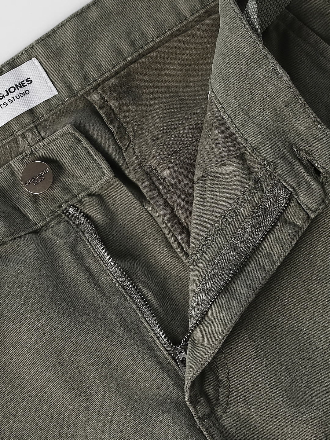 Olive Belted Cotton Cargo Shorts