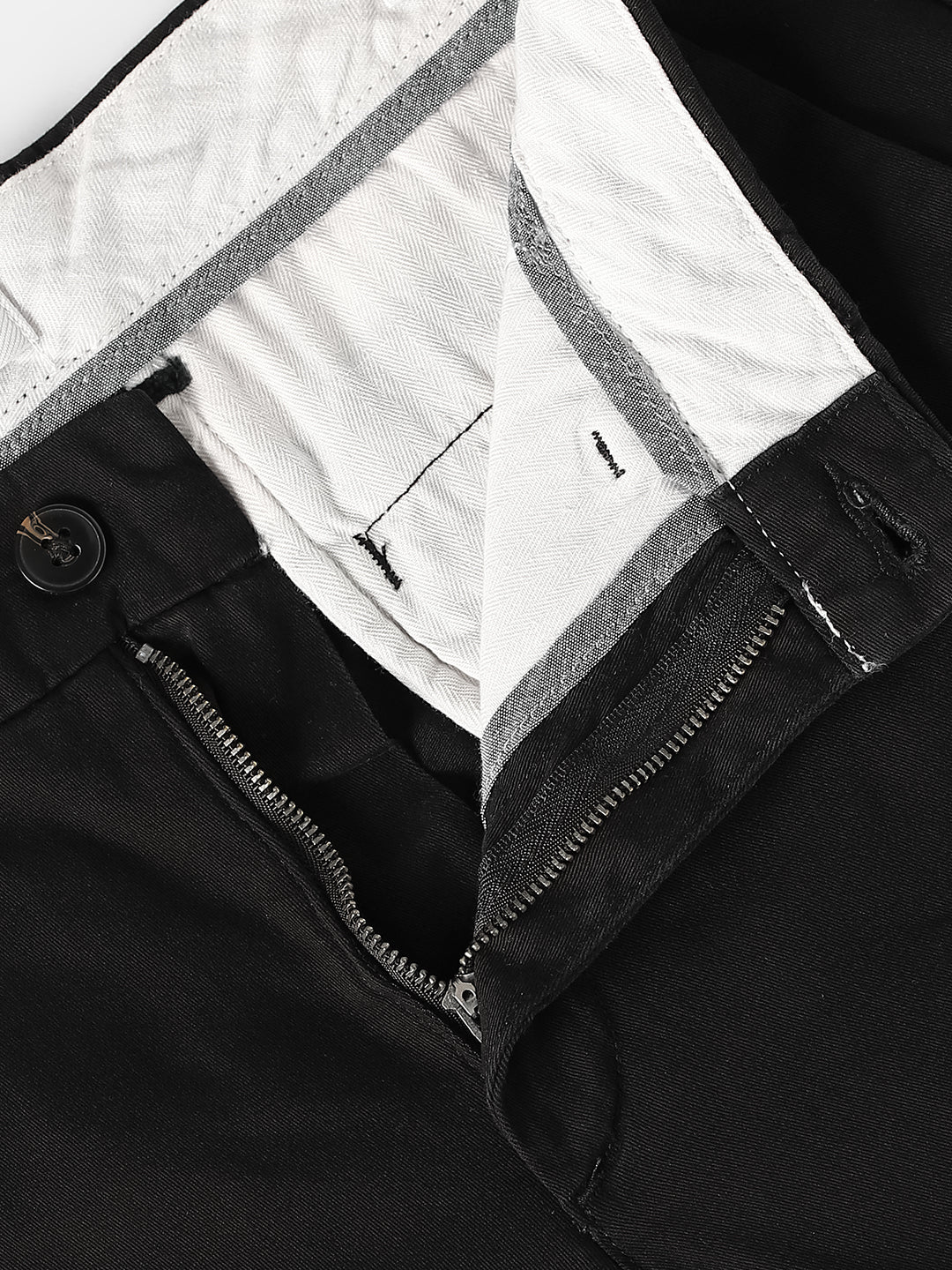 Black Belted Regular Fit Chinos