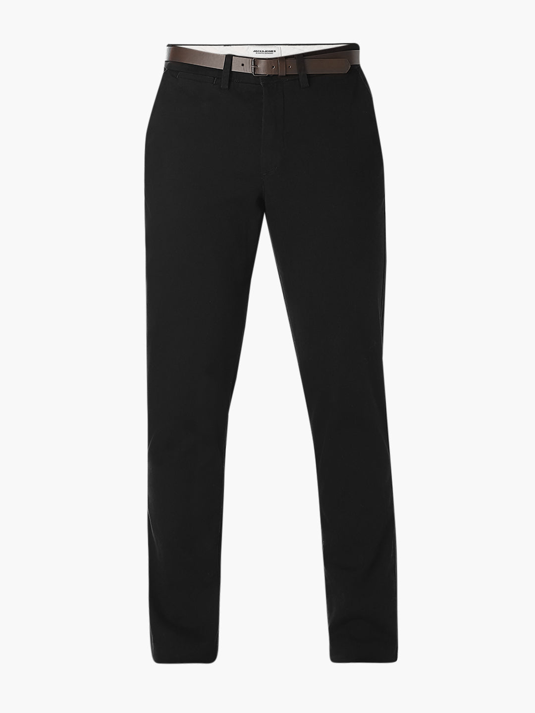 Black Belted Regular Fit Chinos