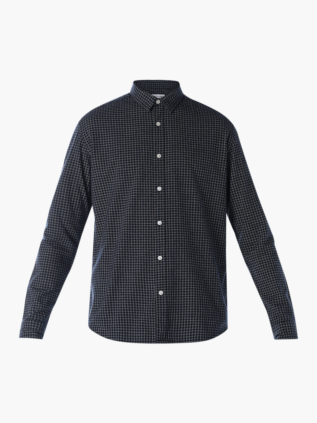 Blue Seersucker Check Shirt