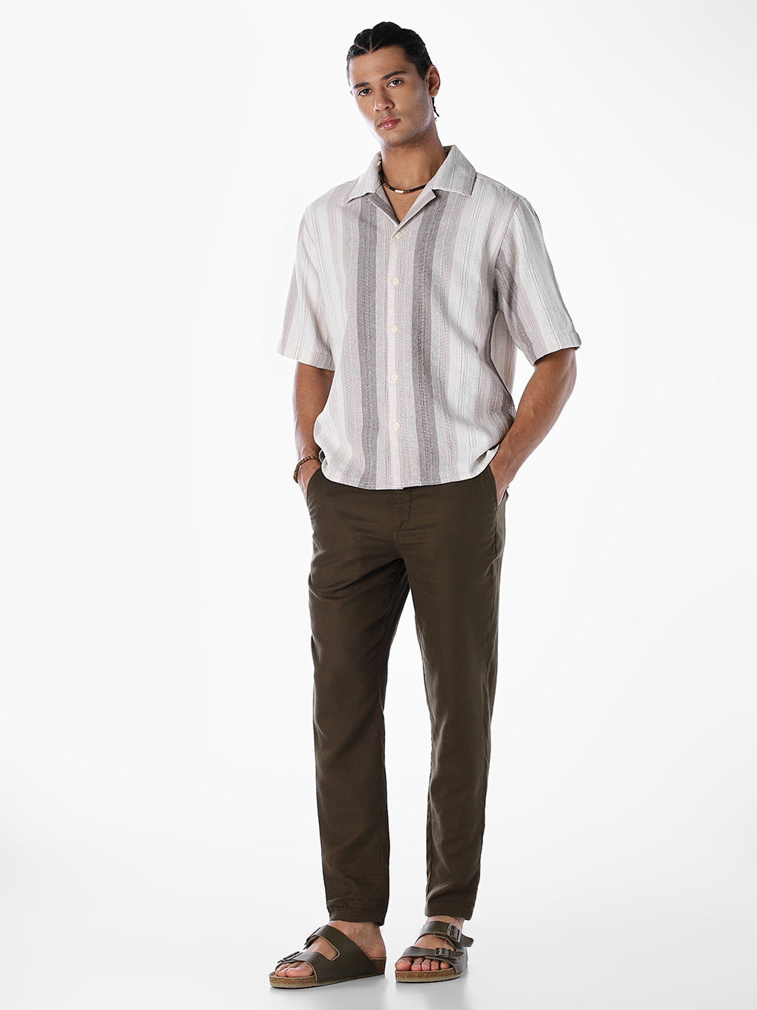 Striped Dobby Resort Collar Shirt