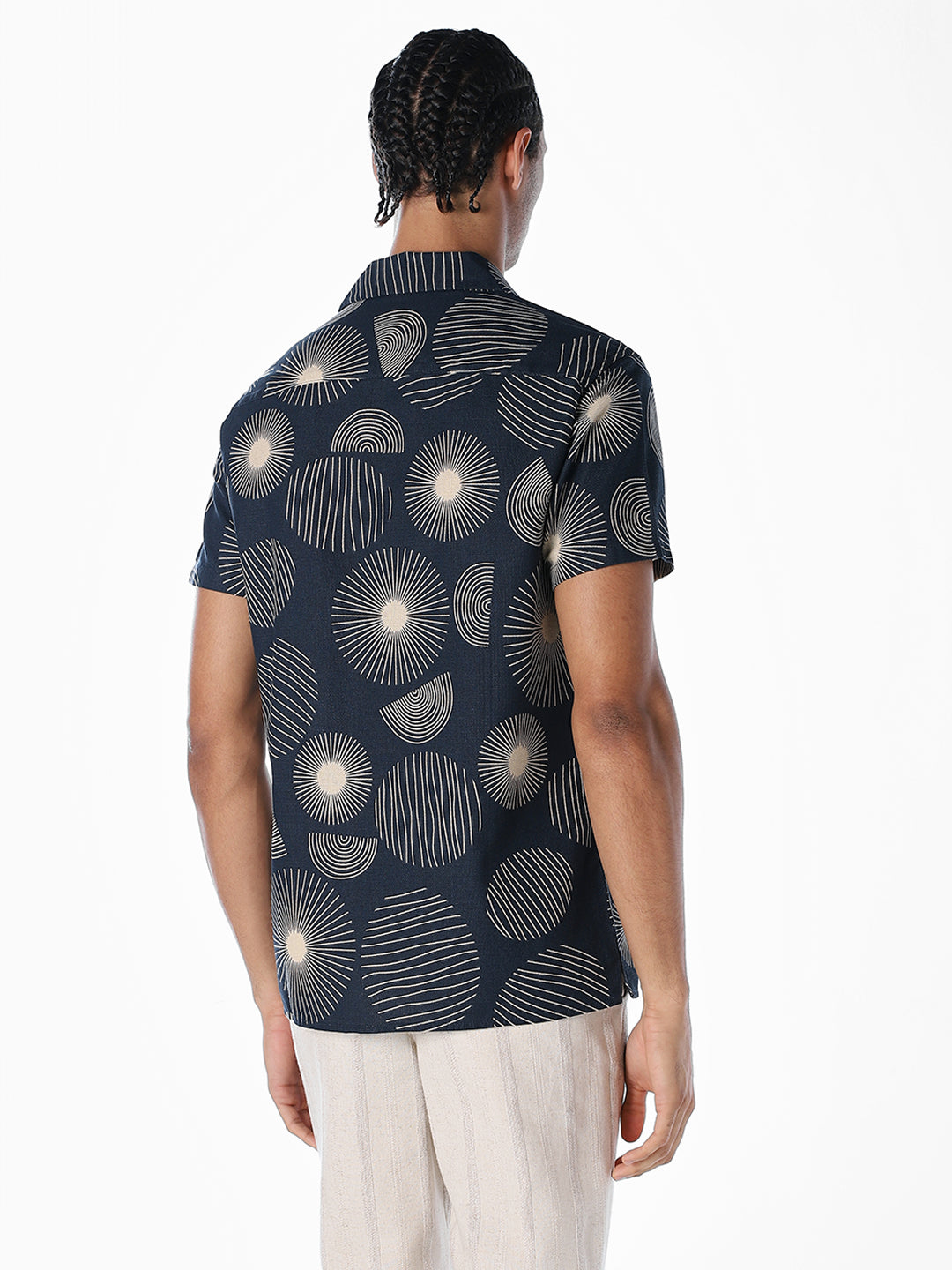 Printed Comfort Fit Shirt - Dark Blue