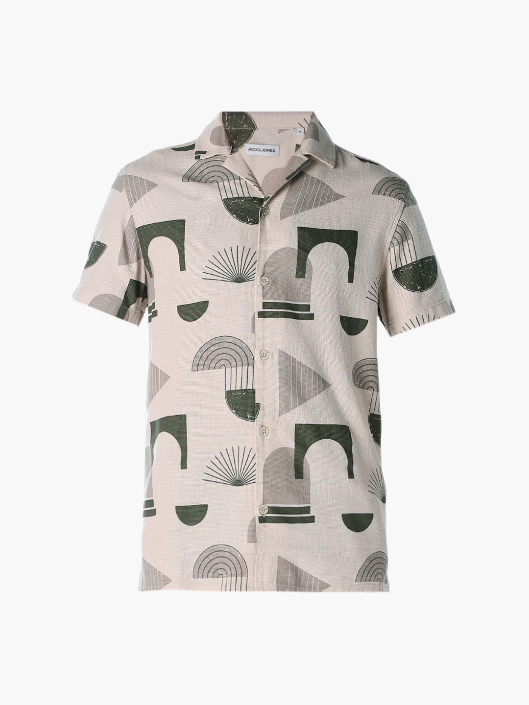 Printed Comfort Fit Shirt - Light Beige
