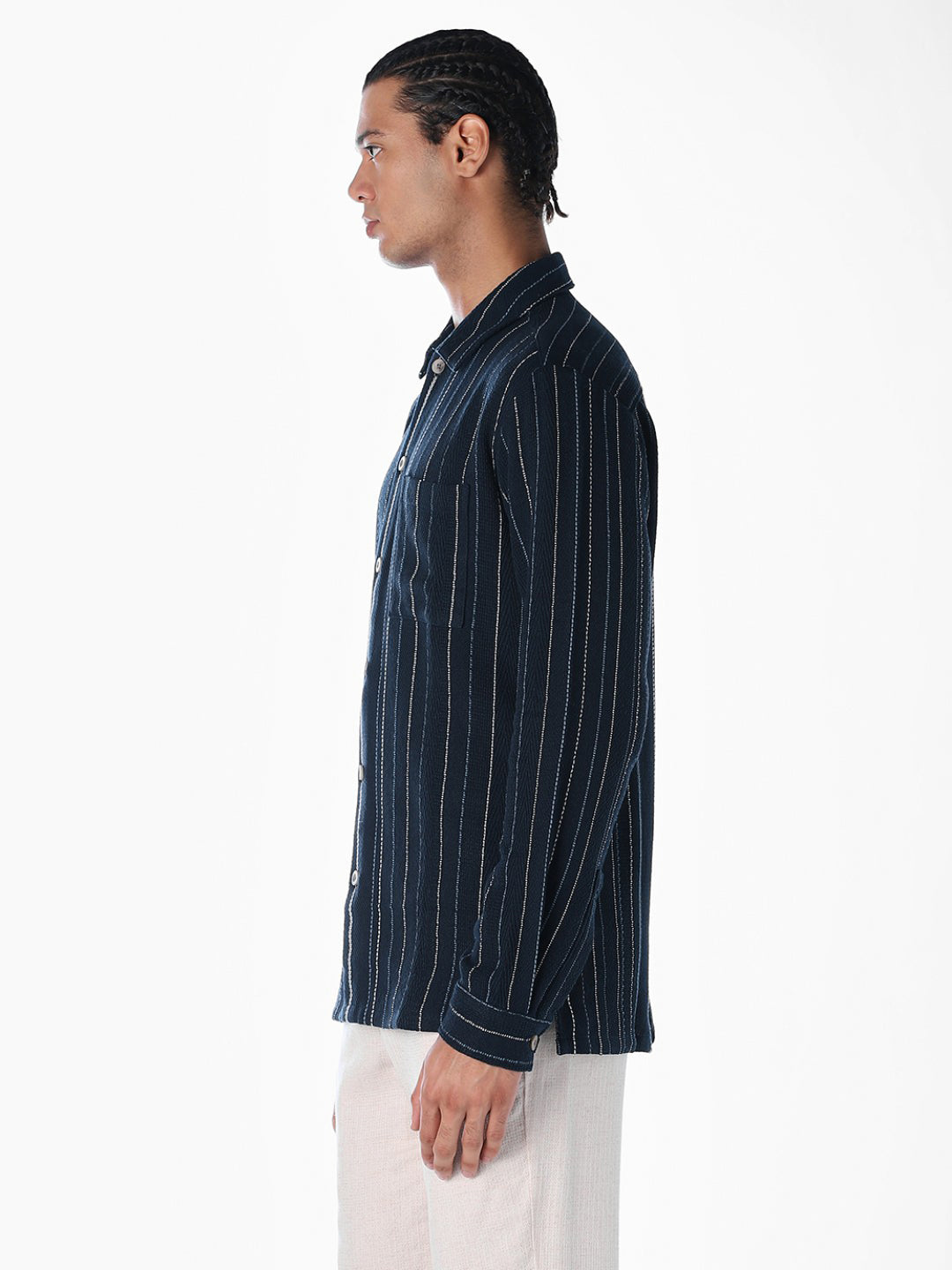 Striped Comfort Fit Shirt - Dark Blue
