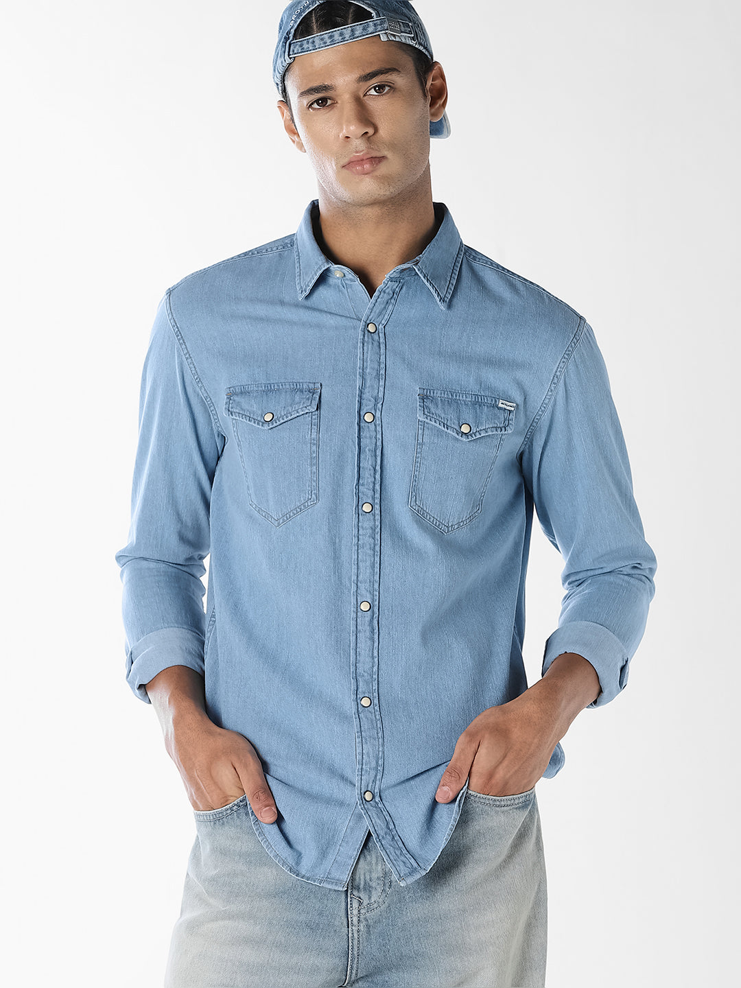 Blue Full Sleeves Denim Shirt