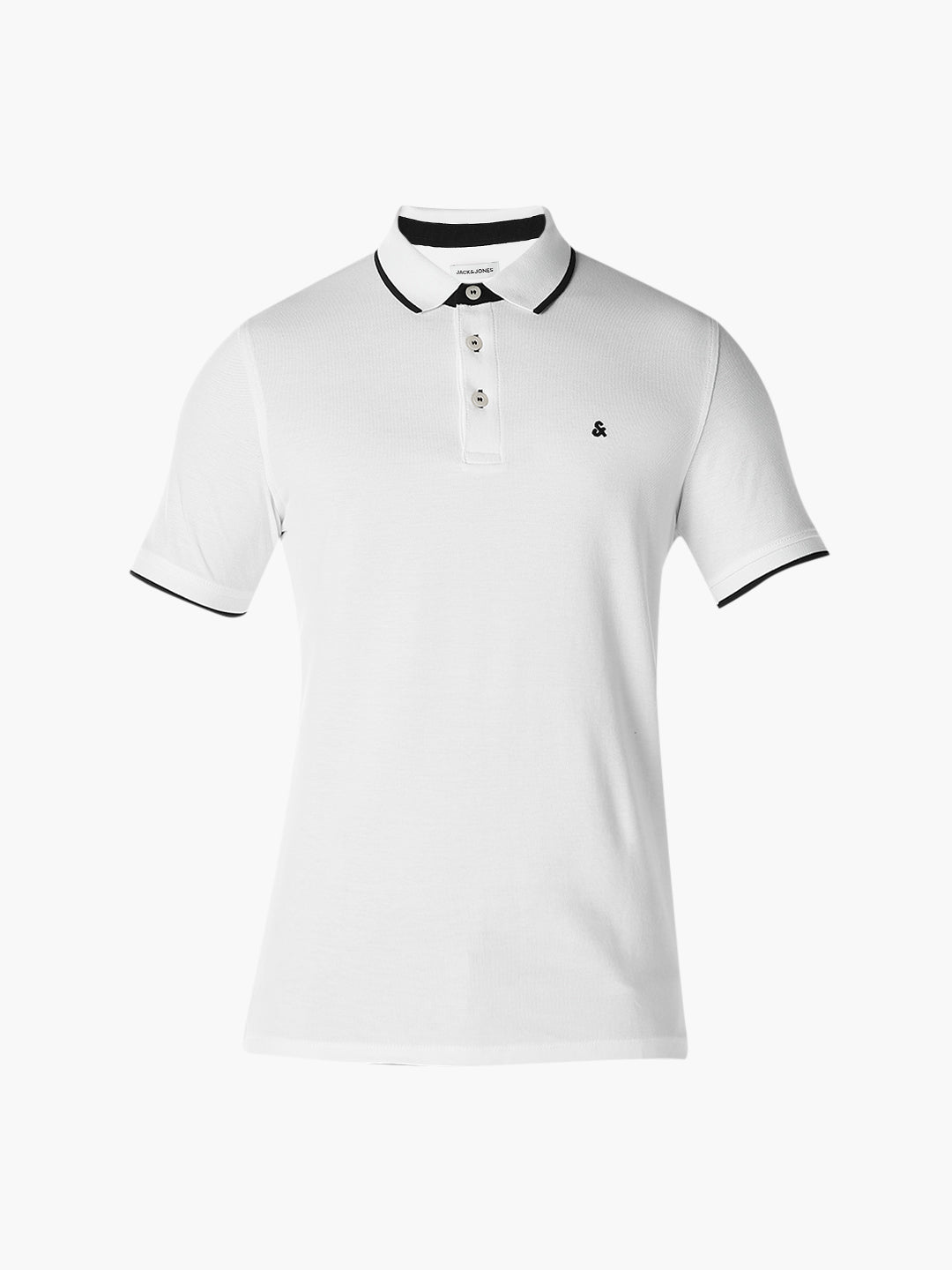White Contrast Tipping Organic Cotton Polo