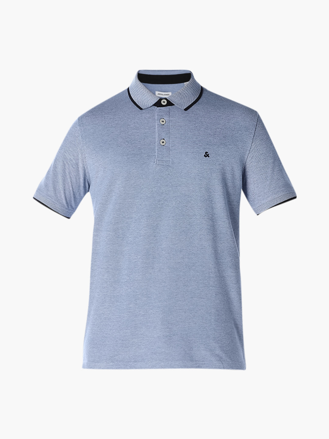Light Blue Contrast Tipping Organic Cotton Polo