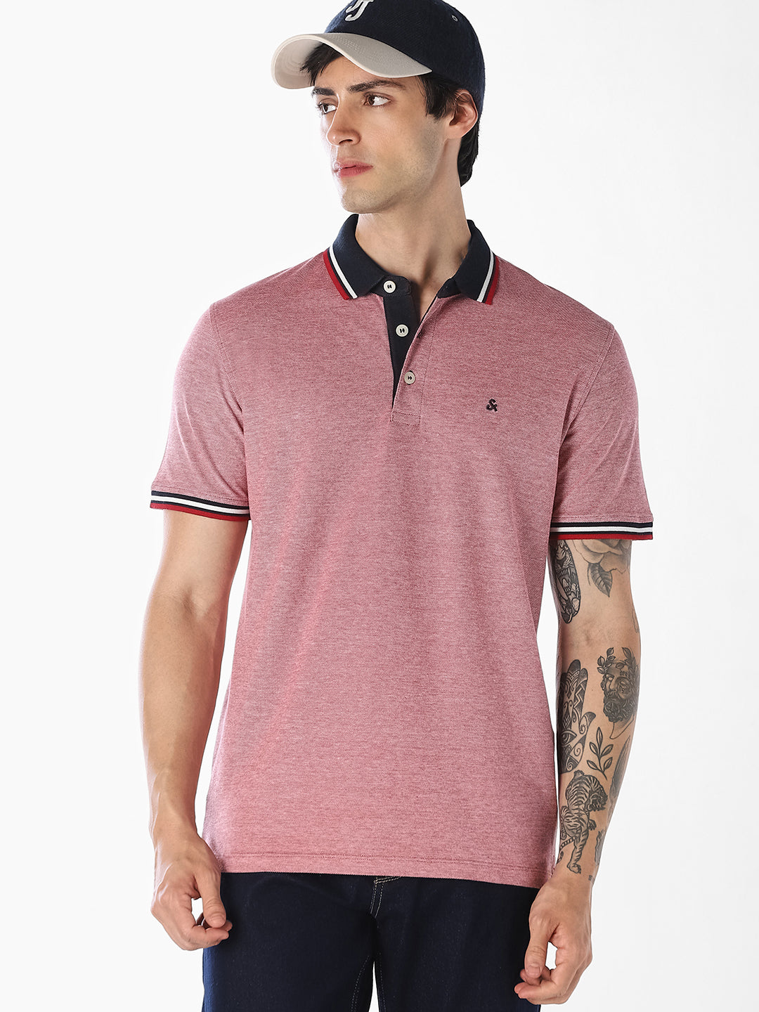 Contrast Tipping Melange polo - S
