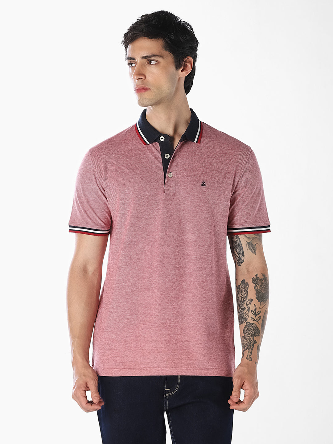 Contrast Tipping Melange polo