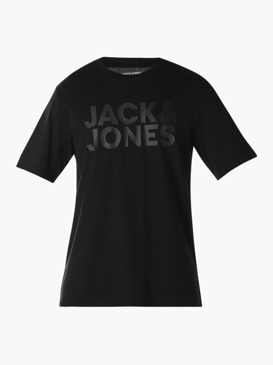 Men's Black Organic Cotton Slim Fit Crew Neck Logo Print T-Shirt
