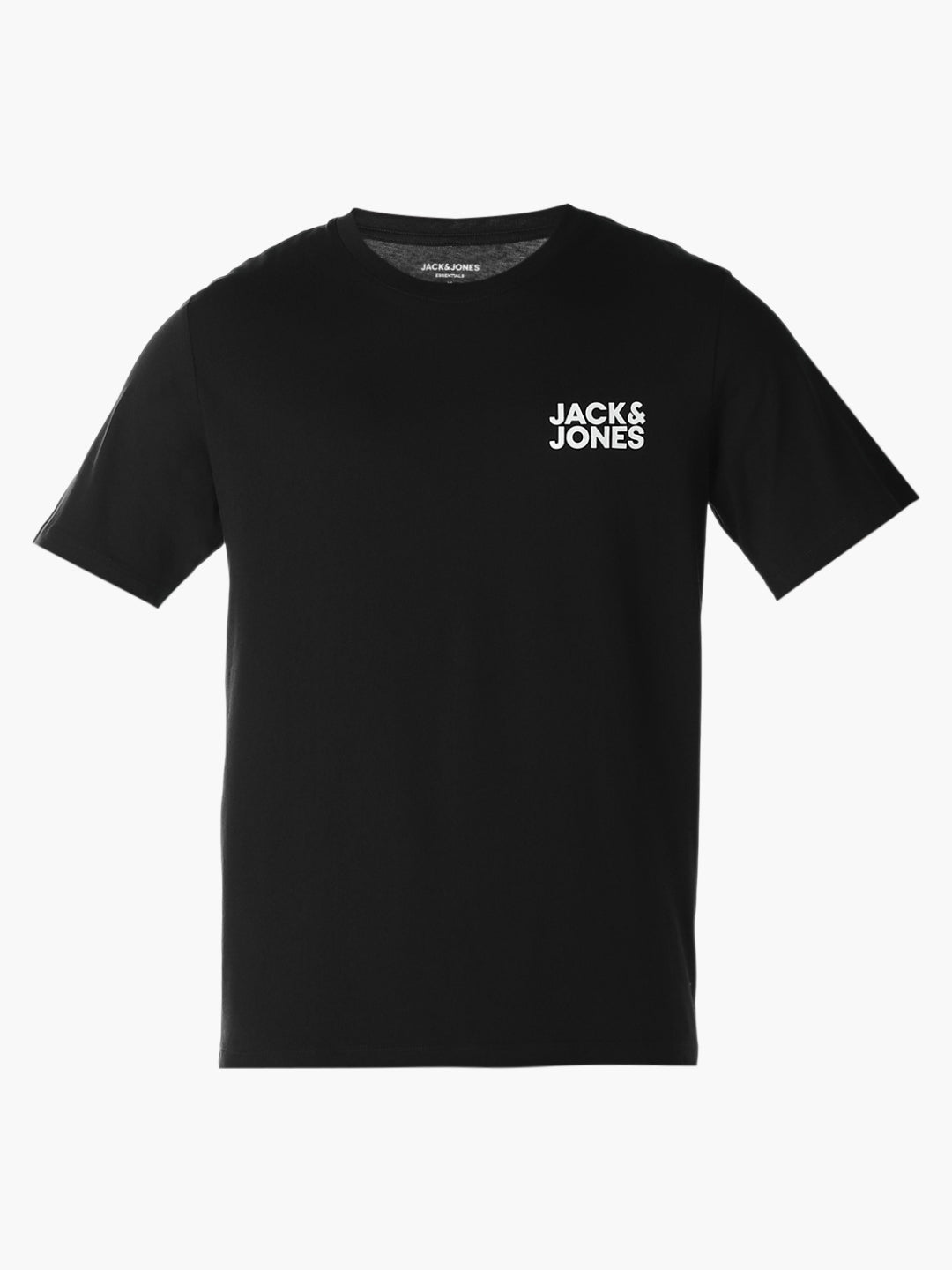 Men's Organic Cotton Slim Fit Crew Neck Logo Print T-Shirt - Black