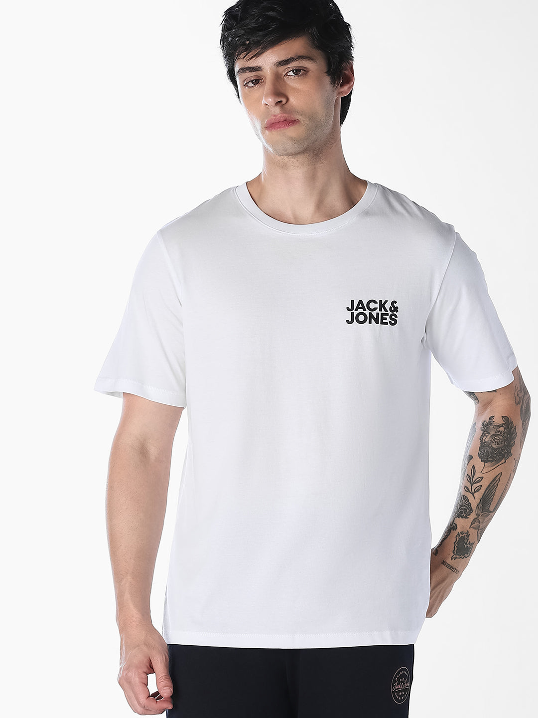 Logo Print Slim Fit O-Neck T-shirt - White