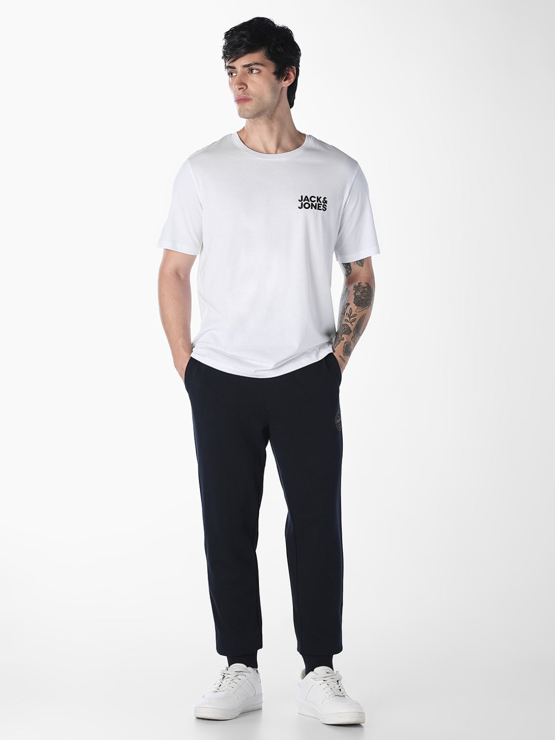 Logo Print Slim Fit O-Neck T-shirt - White