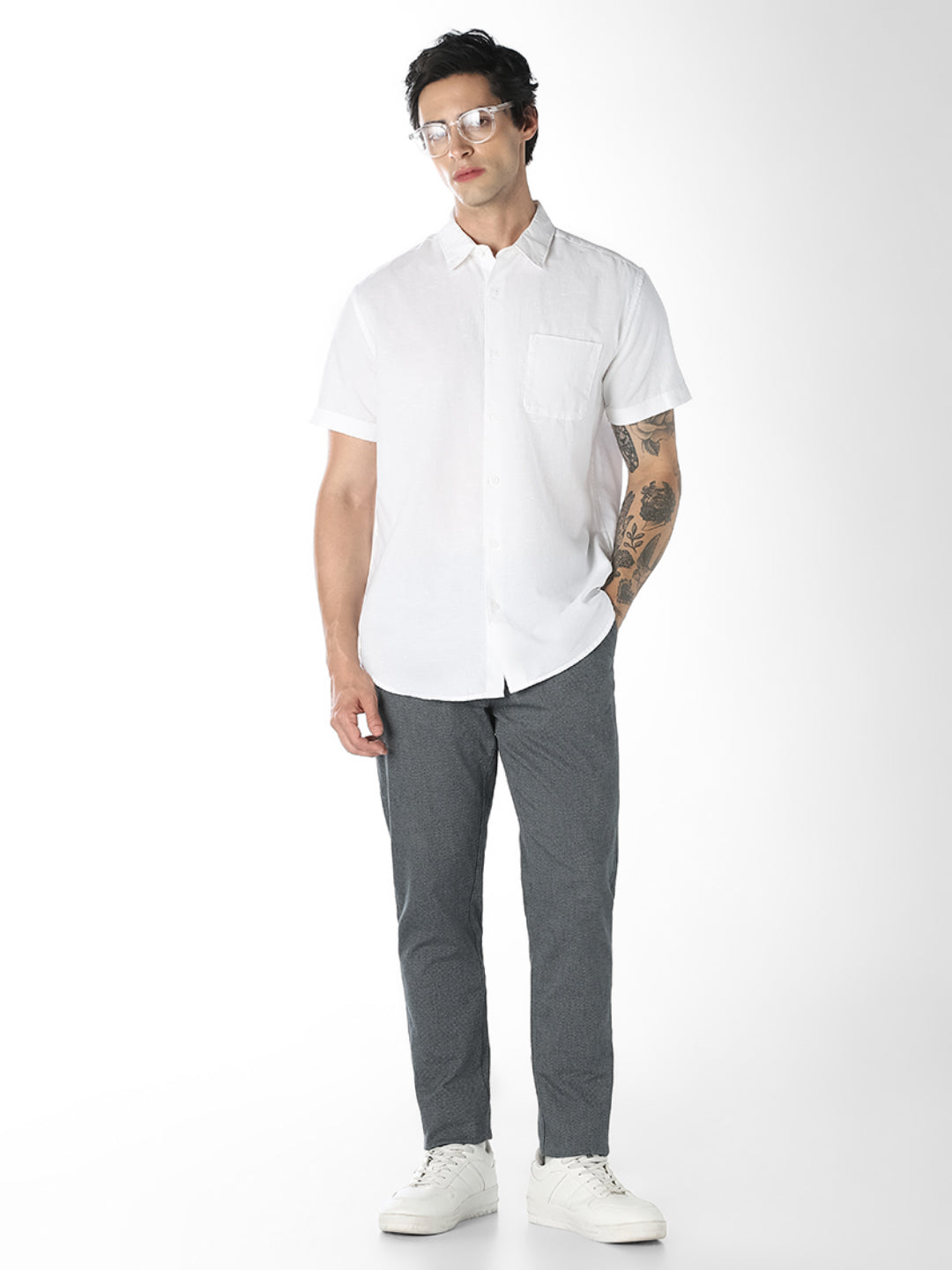 Faded Denim Slim Fit Chinos