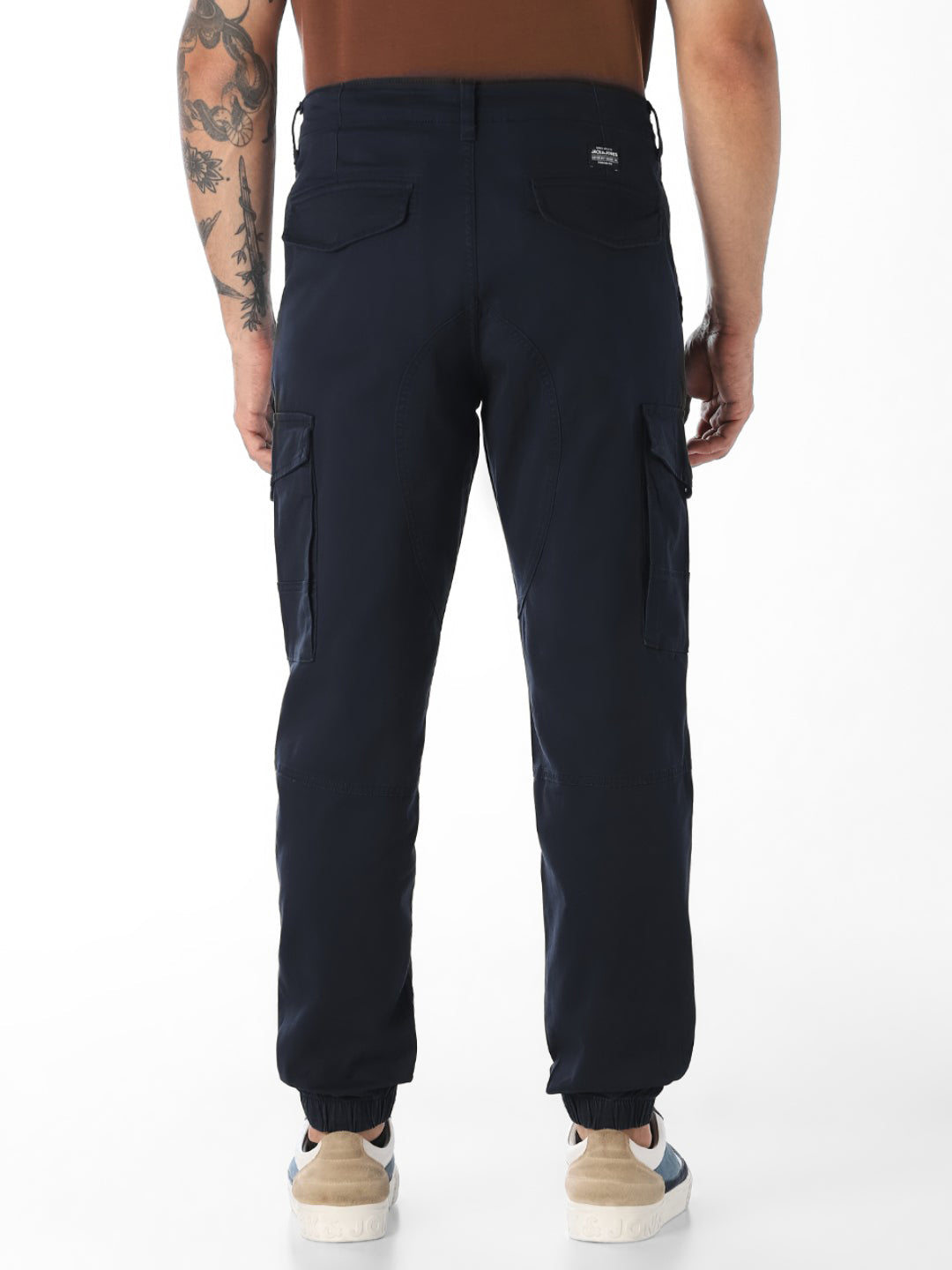 Navy Blue Slim Fit Casual Cargos