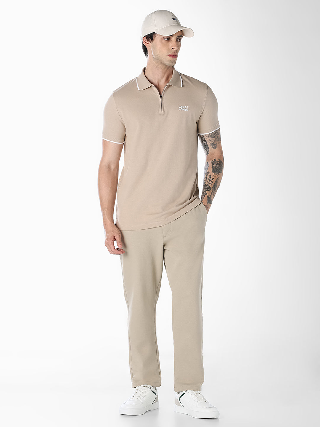 Beige Regular Fit Jogger Pants