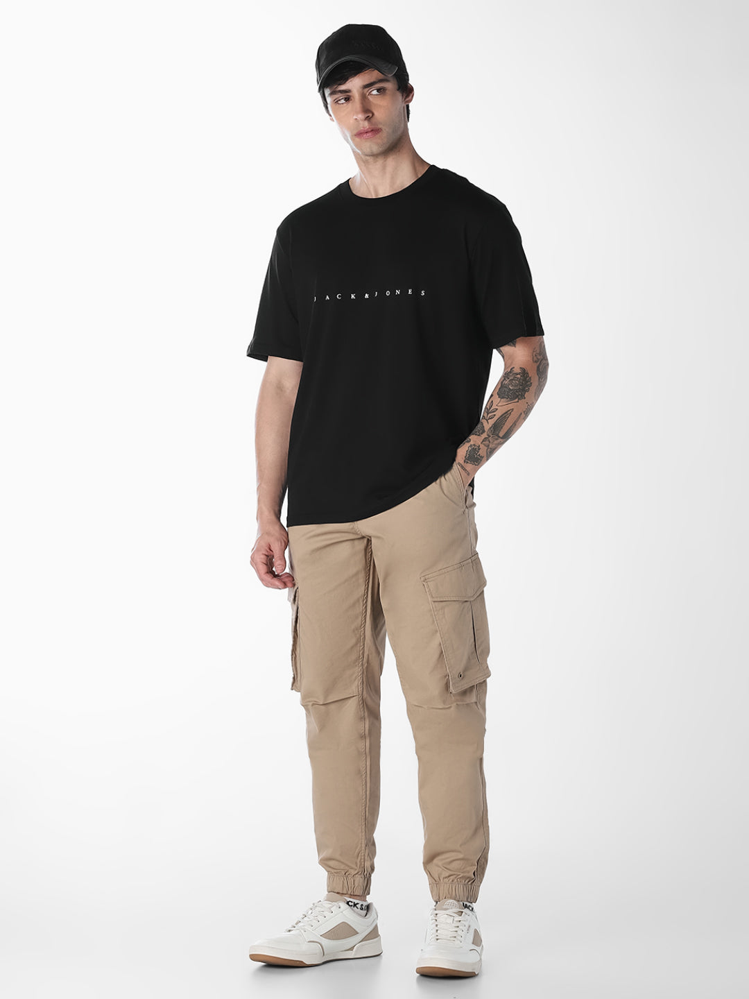 Brown Slim Fit Utility Cargo Joggers