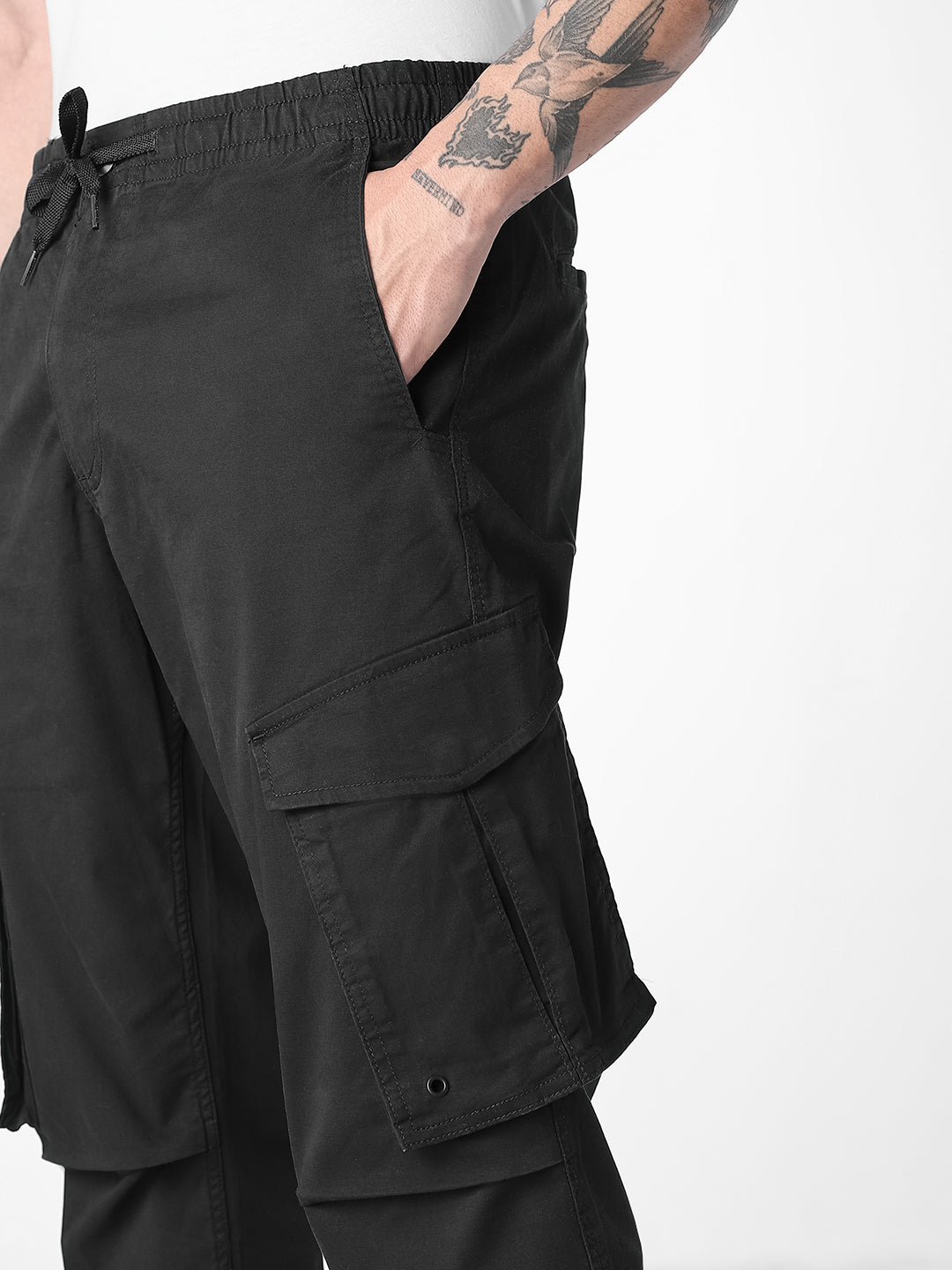 Black Slim Fit Utility Cargo Joggers