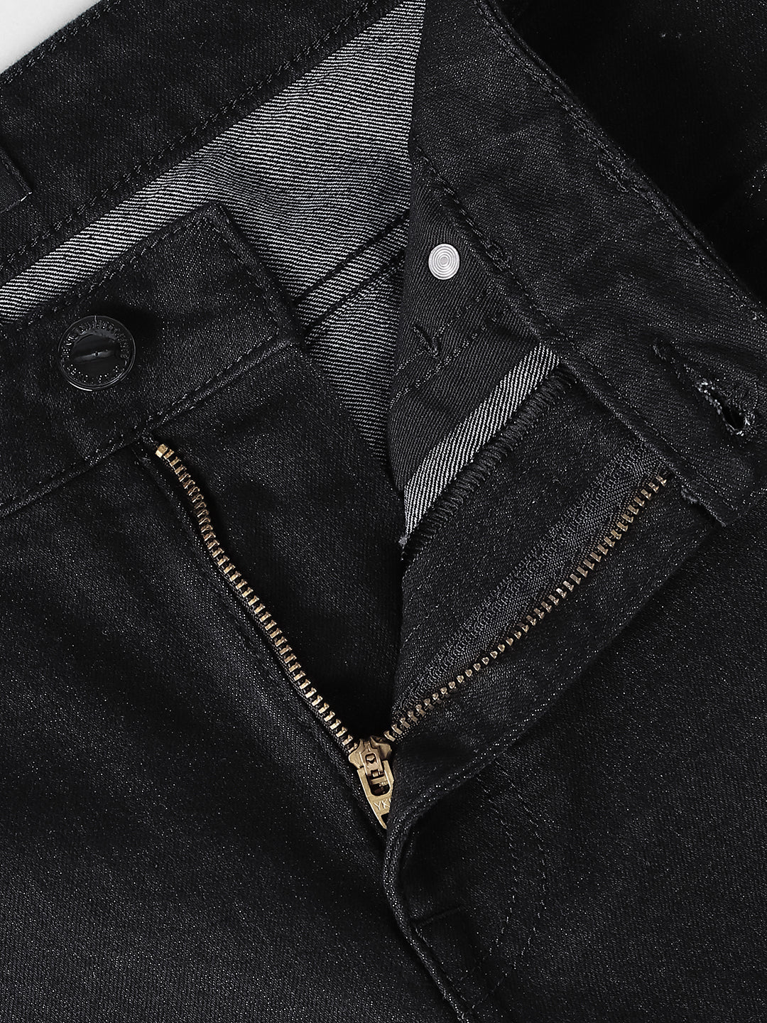 Men's Black Solid Straight Fit Mid-Rise Jeans