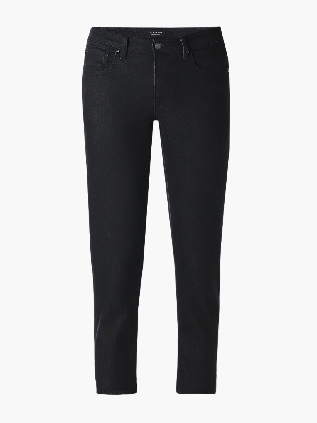 Men's Black Solid Straight Fit Mid-Rise Jeans
