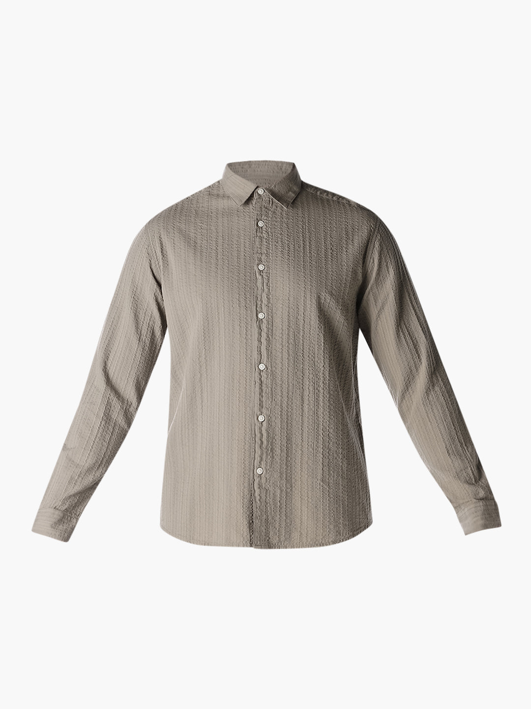 Greige Dobby Cotton Shirt