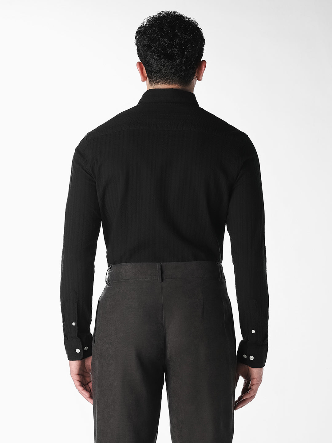 Black Dobby Cotton Shirt