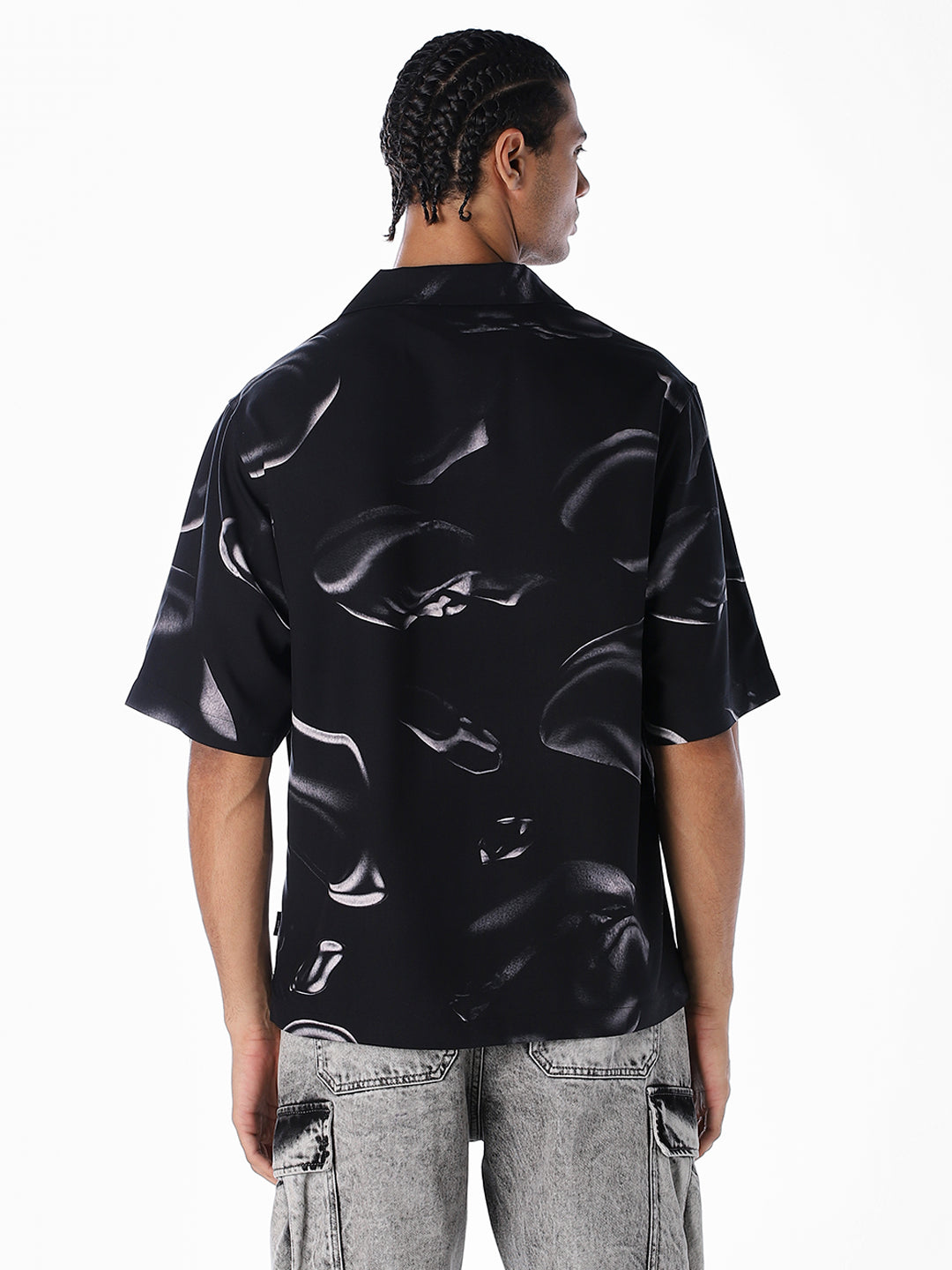 Printed Viscose Oversized Shirt