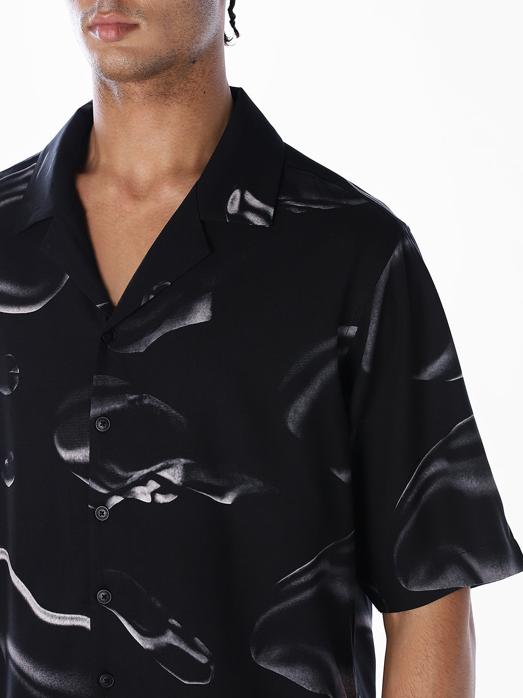Printed Viscose Oversized Shirt