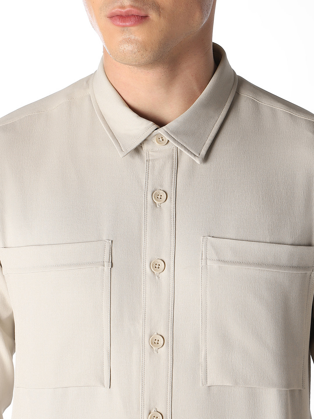 Dual Check Pocket Oversized Shirt
