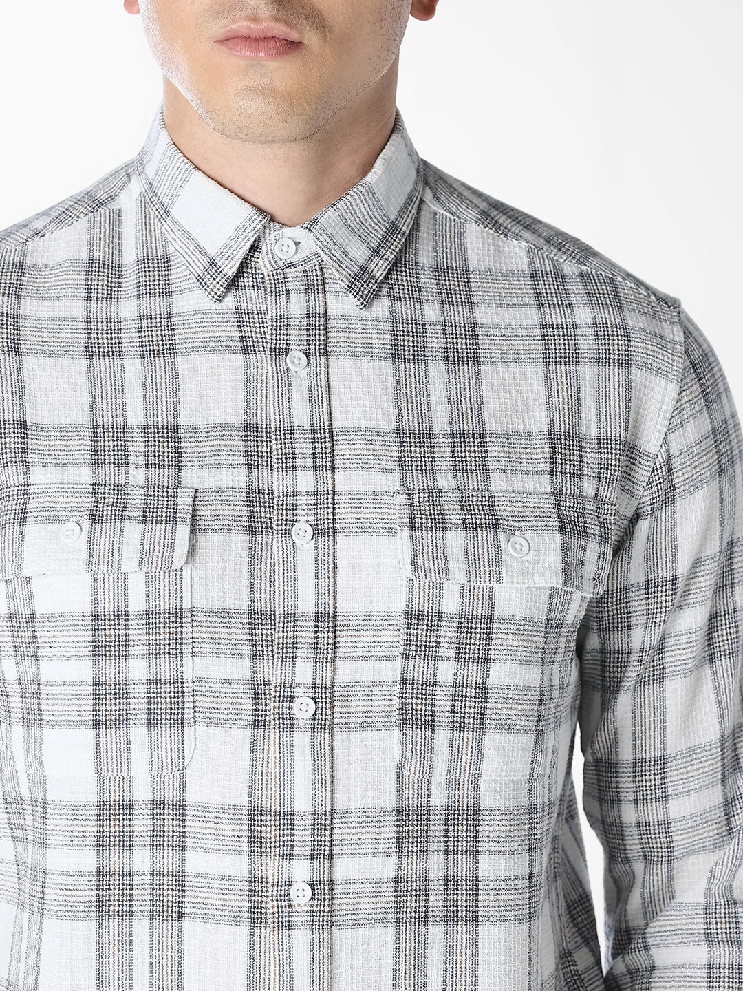 White Check Cotton Shirt