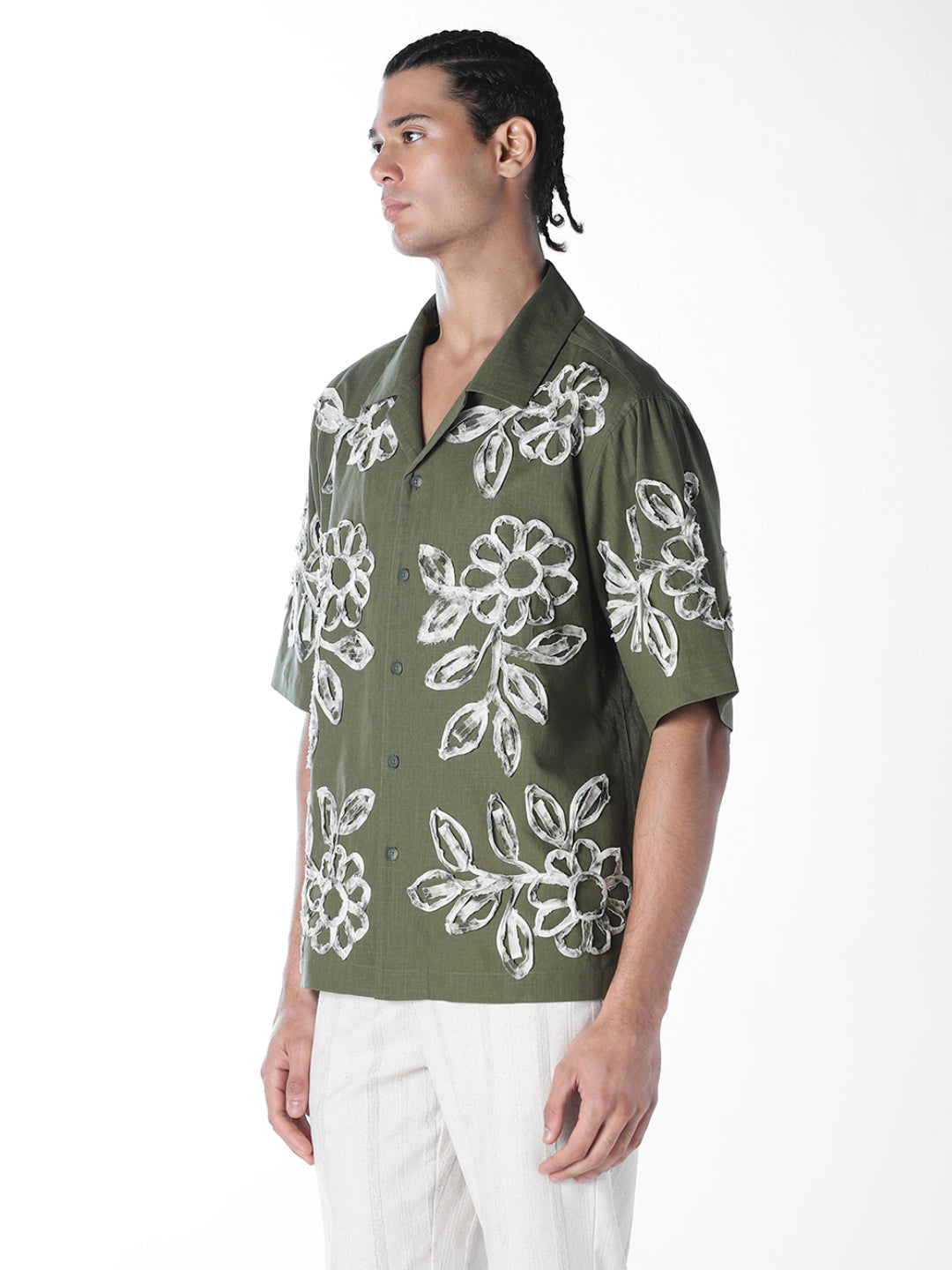 Applique Embroidered Oversized Shirt