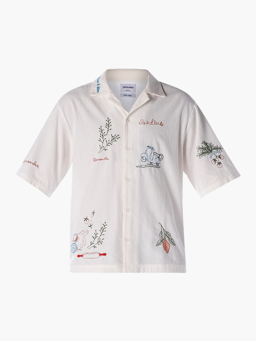 White Embroidered Oversized Shirt