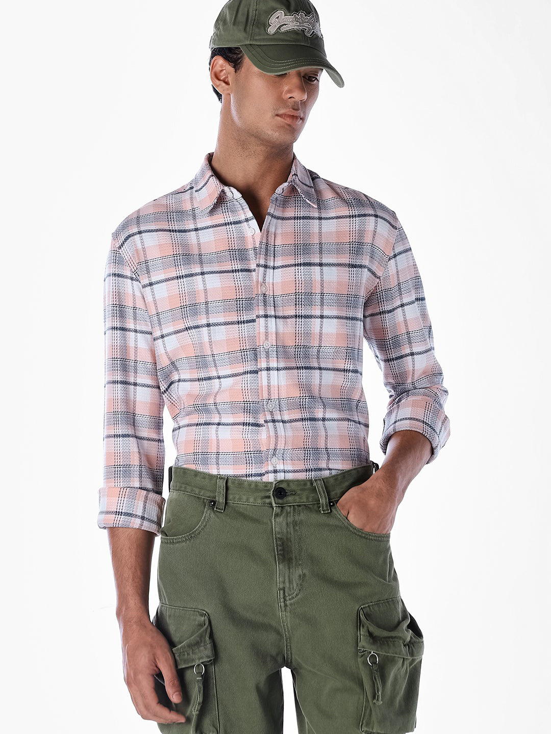 Cotton Check Full Sleeves Shirt - S